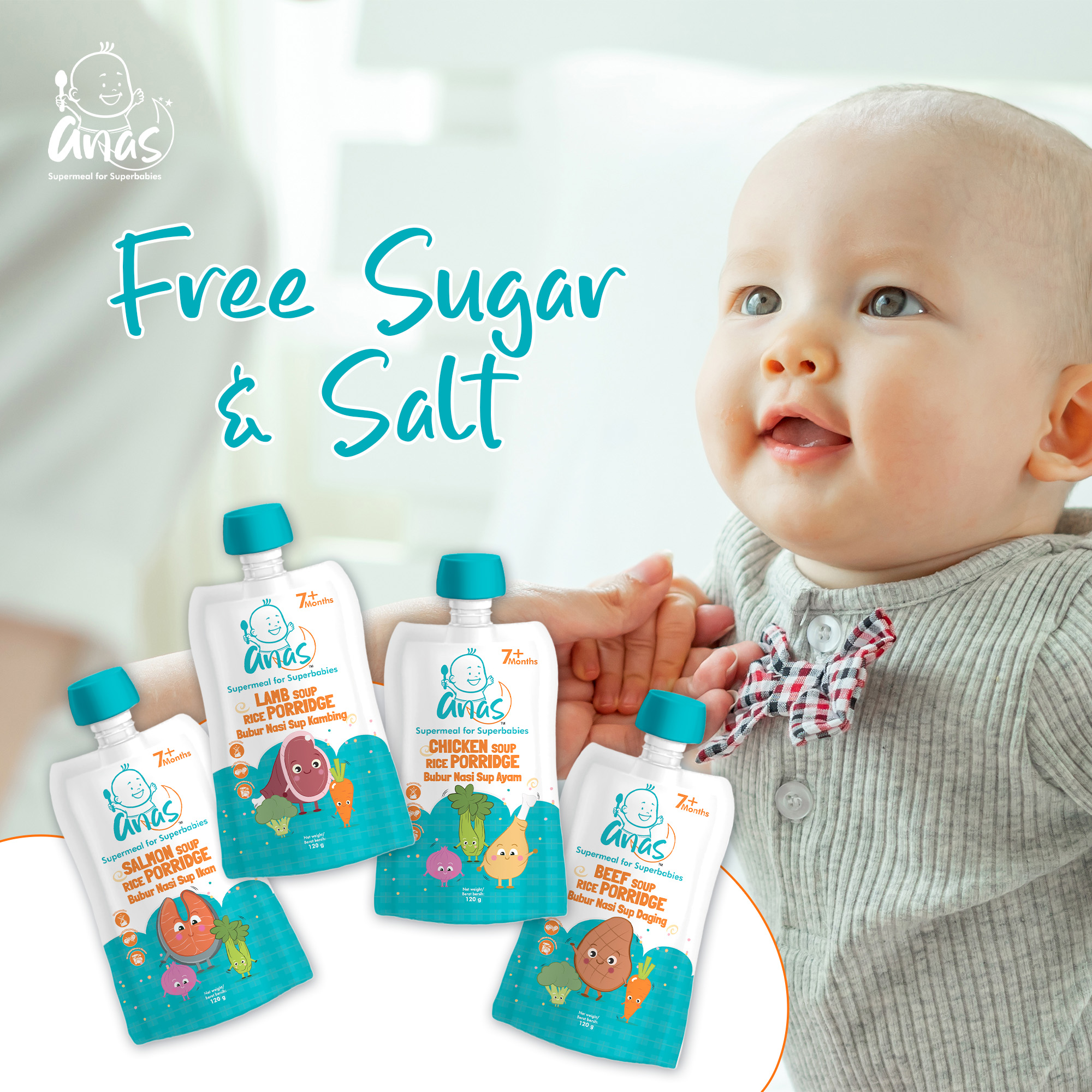 Anas Baby Food Bubur Nasi Sup Daging 120g